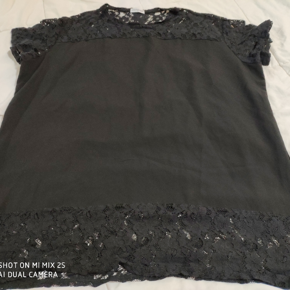 Dressy lace black top 2x